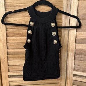 Balmain looks alike Cropped Knit Top